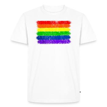 Drapeau arc-en-ciel Vintage - T-shirt Premium bio Homme - blanc - Devant - Nico (187cm)
