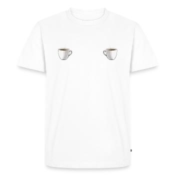 Buveur de café haute performance blanc - T-shirt Premium bio Homme - blanc - Devant - Nico (187cm)