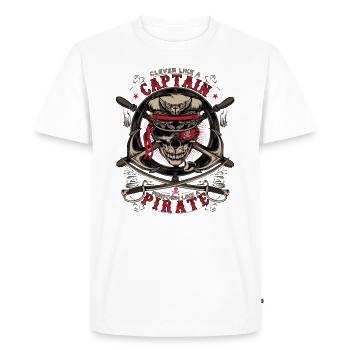 capitaine pirate - T-shirt Premium bio Homme - blanc - Devant - Nico (187cm)