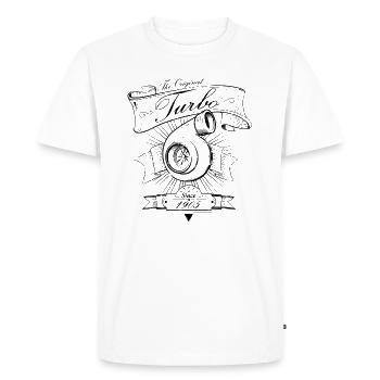 turbo since 1905 vintage - black edition - Men's Premium Organic T-Shirt - white - Front - Nico (187cm)
