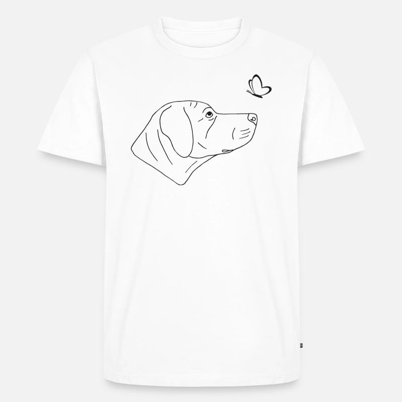Rhodesian Ridgeback mit Schmetterling - Männer Premium Bio T-Shirt - Weiß