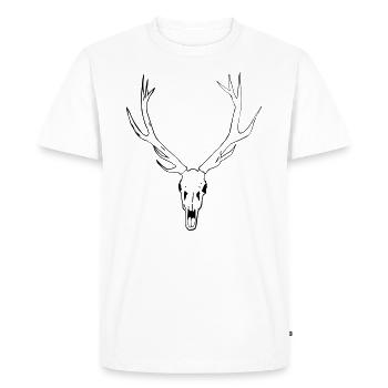 crâne cerfs - T-shirt Premium bio Homme - blanc - Devant - Nico (187cm)