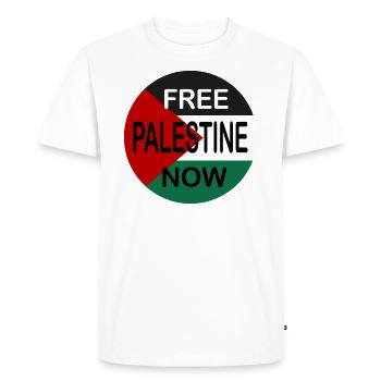 Liberté pour la Palestine / Gaza T-shirt Coran - T-shirt Premium bio Homme - blanc - Devant - Nico (187cm)