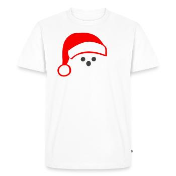 ADORABLE MINIMALIST STYLIZED SANTA CLAUS HEAD - Men's Premium Organic T-Shirt - white - Front - Nico (187cm)