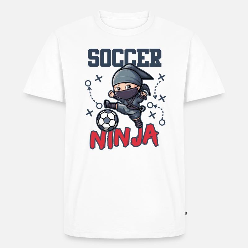 Fußball-Ninja - Männer Premium Bio T-Shirt - Weiß