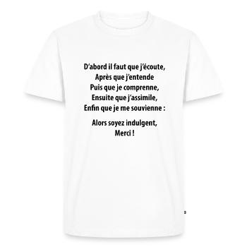 Citation rogolo humour phrase - T-shirt Premium bio Homme - blanc - Devant - Nico (187cm)
