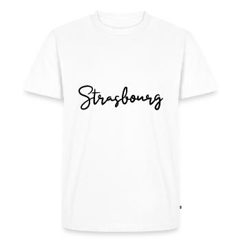 Strasbourg, France, Ville de Strasbourg - T-shirt Premium bio Homme - blanc - Devant - Nico (187cm)