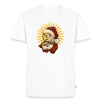 frais Père Noël - T-shirt Premium bio Homme - blanc - Devant - Nico (187cm)