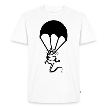 Rat Parachute Graffiti Banksy Street Art - Men's Premium Organic T-Shirt - white - Front - Nico (187cm)