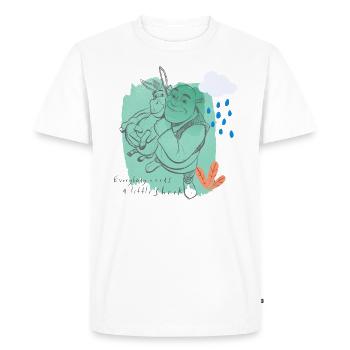 Shrek Design Un Peu De Shrek Pour Tous - T-shirt Premium bio Homme - blanc - Devant - Nico (187cm)