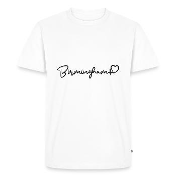 Birmingham Heartbeat City England - Men's Premium Organic T-Shirt - white - Front - Nico (187cm)