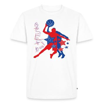 basket-ball - T-shirt Premium bio Homme - blanc - Devant - Nico (187cm)