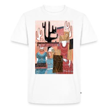 Western #4 - Men's Premium Organic T-Shirt - white - Front - Nico (187cm)