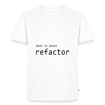 Développeur de logiciels - Refactor - T-shirt Premium bio Homme - blanc - Devant - Nico (187cm)