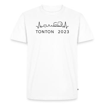 Futur Tonton 2023 ECG Annonce Grossesse Avec Bébé - T-shirt Premium bio Homme - blanc - Devant - Nico (187cm)