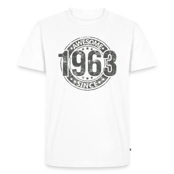 Génial depuis Vintage 1963 Rétro Anniversaire - T-shirt Premium bio Homme - blanc - Devant - Nico (187cm)