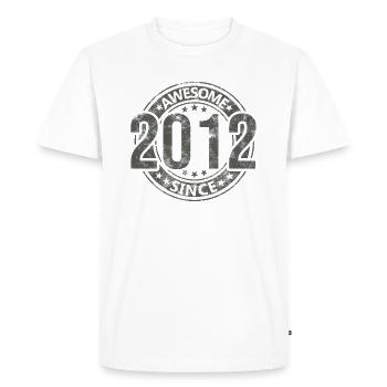 Génial depuis l’anniversaire rétro vintage 2012 - T-shirt Premium bio Homme - blanc - Devant - Nico (187cm)
