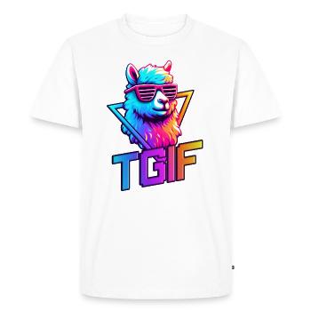 TGIF Llama - Men's Premium Organic T-Shirt - white - Front - Nico (187cm)