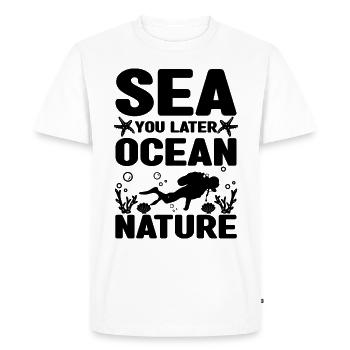 Biologiste marin - T-shirt Premium bio Homme - blanc - Devant - Nico (187cm)