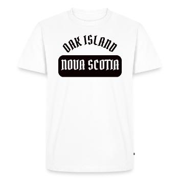 OAK ISLAND / CHASSE AU TRÉSOR: Oak Island - T-shirt Premium bio Homme - blanc - Devant - Nico (187cm)