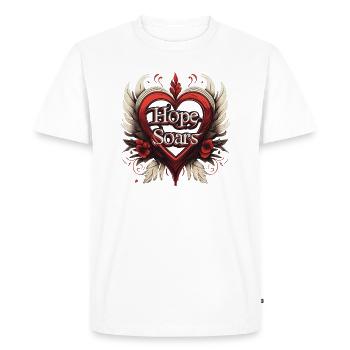 Hope Soars in a Heart with Wings - Men's Premium Organic T-Shirt - white - Front - Nico (187cm)