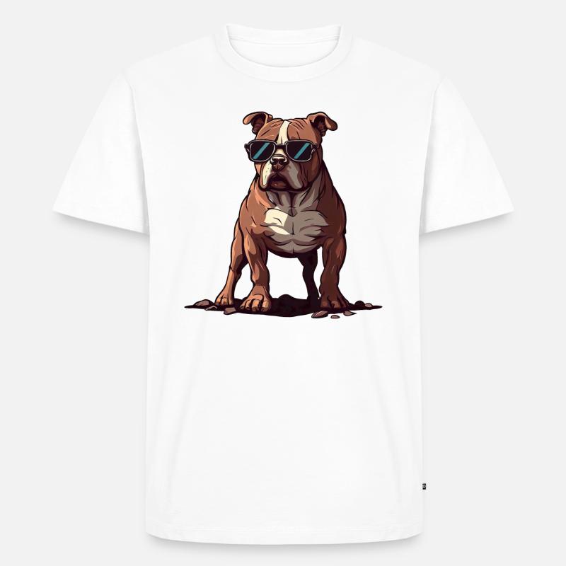 Pitbull der Entdecker - Männer Premium Bio T-Shirt - Weiß