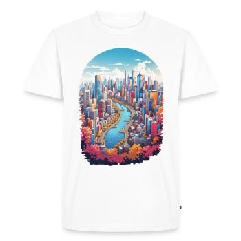 Paysage urbain - T-shirt Premium bio Homme - blanc - Devant - Nico (187cm)