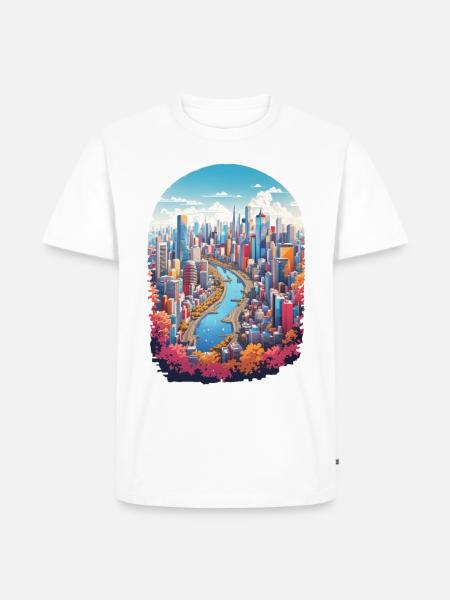 Paysage urbain - T-shirt Premium bio Homme - blanc