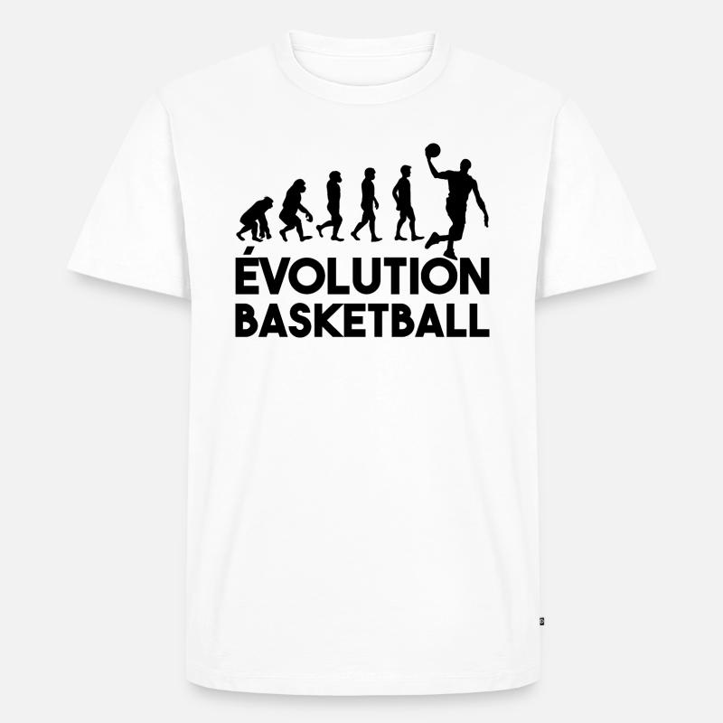 Basketball-Evolution - Männer Premium Bio T-Shirt - Weiß