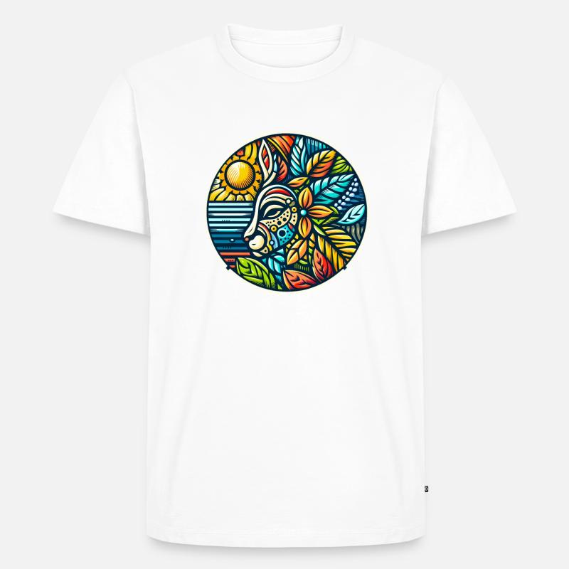 Fabeltier indianisch - Männer Premium Bio T-Shirt - Weiß