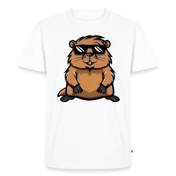 Beaver Cool BD - T-shirt Premium bio Homme - blanc - Devant - Nico (187cm)