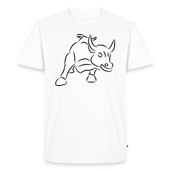 Ride the trading taureau trader chemise cadeau chemise - T-shirt Premium bio Homme - blanc - Devant - Nico (187cm)
