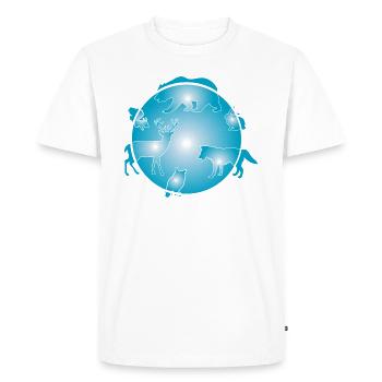 Ames des animaux de la Terre Environnement Globe Gaia S - T-shirt Premium bio Homme - blanc - Devant - Nico (187cm)