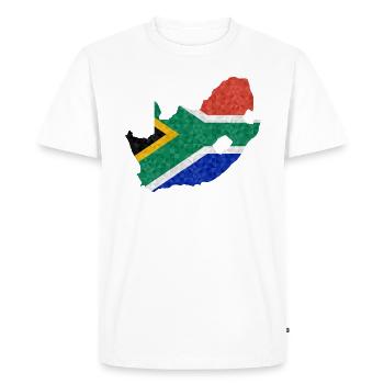 Afrique du Sud Drapeau africain Drapeau sud-africain - T-shirt Premium bio Homme - blanc - Devant - Nico (187cm)