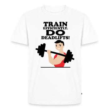 Entraînez-vous efficacement : soulevés de terre, - T-shirt Premium bio Homme - blanc - Devant - Nico (187cm)