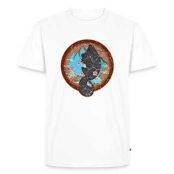 Kawaii japonais Cat Vintage, chats japonais cool - T-shirt Premium bio Homme - blanc - Devant - Nico (187cm)