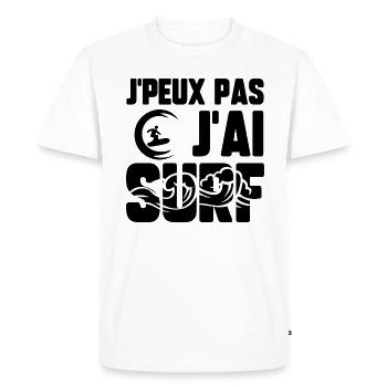 J’peux pas j’ai surf - T-shirt Premium bio Homme - blanc - Devant - Nico (187cm)