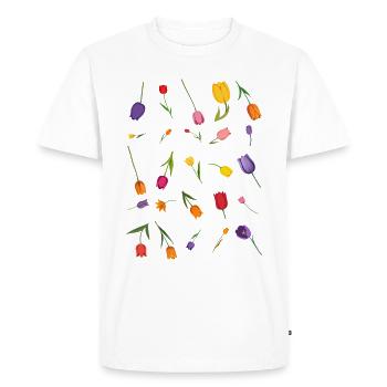 Fleur - T-shirt Premium bio Homme - blanc - Devant - Nico (187cm)