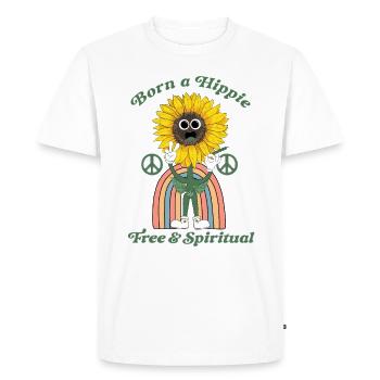 Born Hippie Sunflower - Men's Premium Organic T-Shirt - white - Front - Nico (187cm)