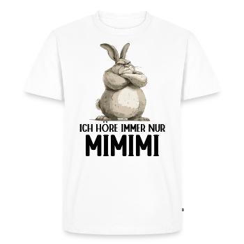 Lapin Lapin J’entends toujours Mimimi - T-shirt Premium bio Homme - blanc - Devant - Nico (187cm)