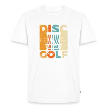 Frisbee ultime Vintage Disc Golf Vintage - T-shirt Premium bio Homme - blanc - Devant - Nico (187cm)