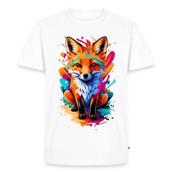 Bébé renard - renard roux mignon - renard coloré - T-shirt Premium bio Homme - blanc - Devant - Nico (187cm)