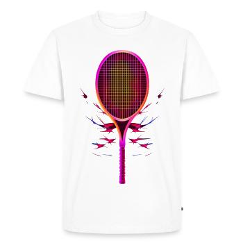 Raquette de tennis Steamwave - T-shirt Premium bio Homme - blanc - Devant - Nico (187cm)