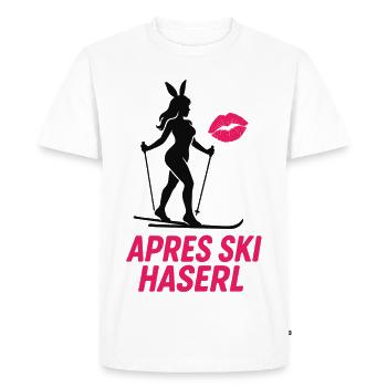 Après Ski Haserl Vacances d’hiver - T-shirt Premium bio Homme - blanc - Devant - Nico (187cm)