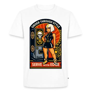Order through style - Men's Premium Organic T-Shirt - white - Front - Nico (187cm)
