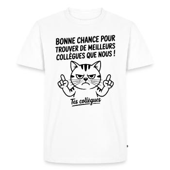 Départ collègue travail nouvel emploi bonne chance - T-shirt Premium bio Homme - blanc - Devant - Nico (187cm)