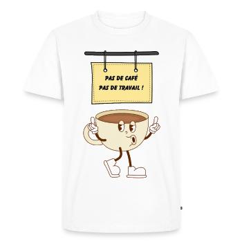 Pause café - T-shirt Premium bio Homme - blanc - Devant - Nico (187cm)