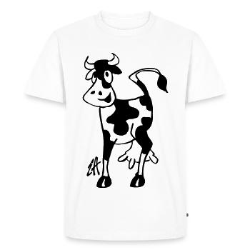 Vache - T-shirt Premium bio Homme - blanc - Devant - Nico (187cm)