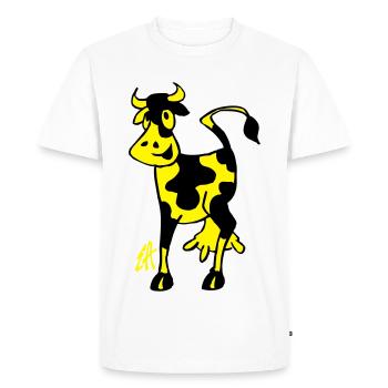 Vache - T-shirt Premium bio Homme - blanc - Devant - Nico (187cm)