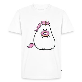 Unicorn donut rainbow food sweet yummy trend - Men's Premium Organic T-Shirt - white - Front - Nico (187cm)